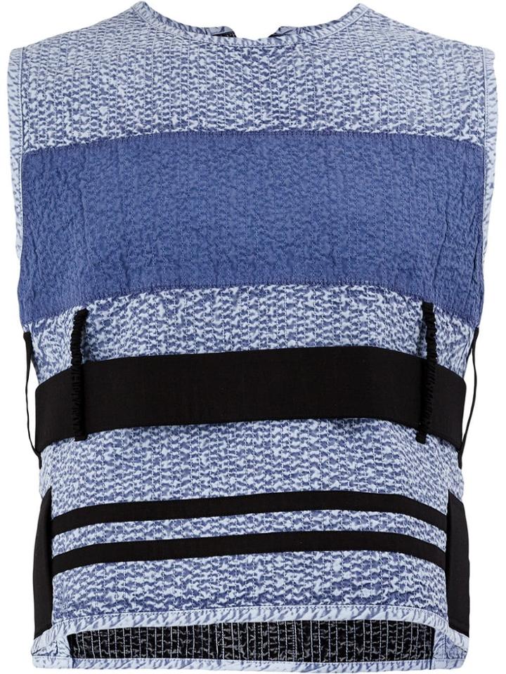 Craig Green Colour Block Cropped Top - Blue