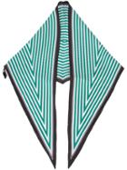 Haider Ackermann Diamond Stripe Scarf, Women's, Green, Silk