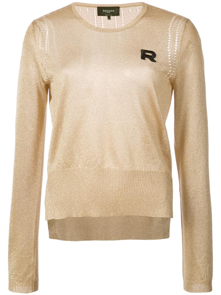 Rochas Lurex Logo Patch Jumper - Metallic