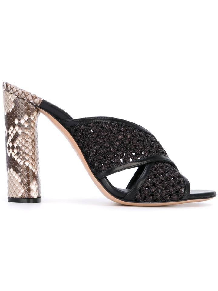 Casadei Snakeskin Effect Crossover Mules - Unavailable