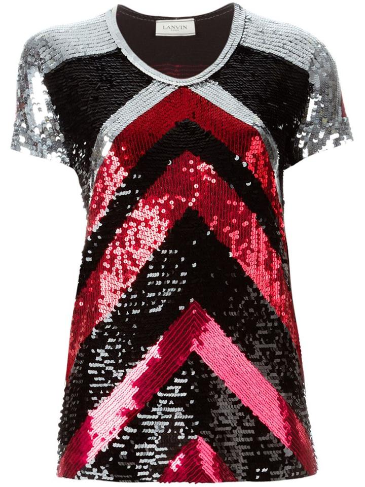Lanvin Chevron Sequinned Top