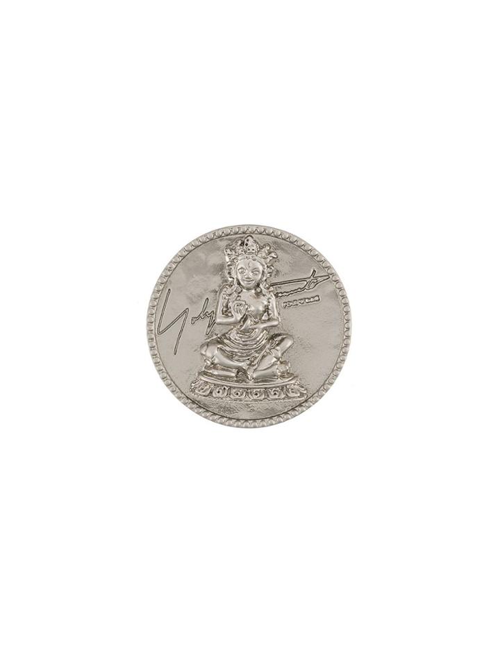 Yohji Yamamoto Pre-owned 2000s Round Goddess Brooch - Silver