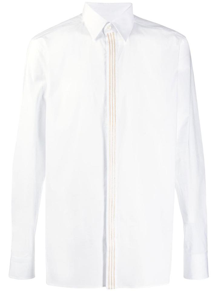 Fendi Gold Stripe-detail Shirt - White