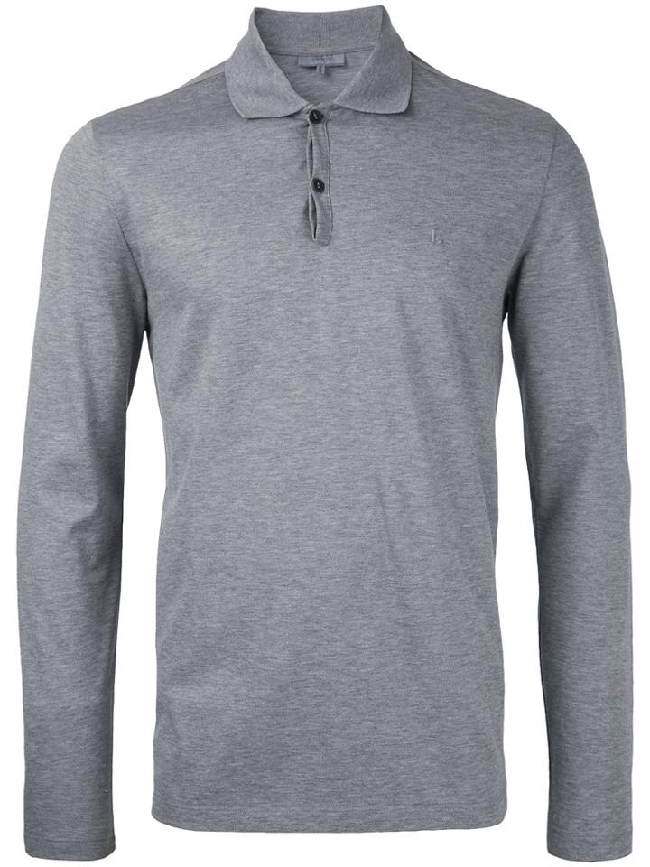 Lanvin Long Sleeve Polo Shirt - Grey
