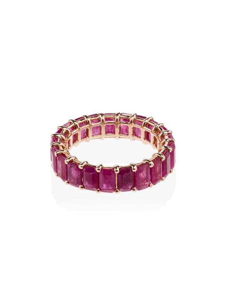 Shay 18kt Gold Eternity Ruby Embellished Ring
