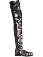 Mm6 Maison Margiela Sequined Thigh Length Boots