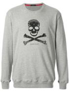 Loveless Skull And Crossbones Sweatshirt - Grey