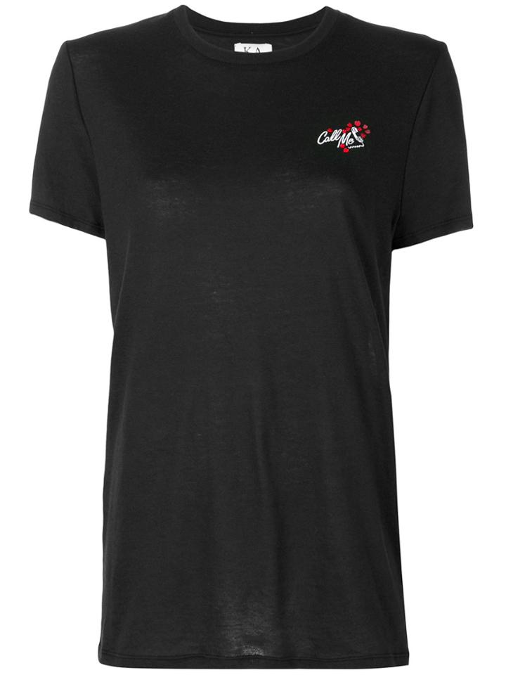 Zoe Karssen Logo Embroidered T-shirt - Black