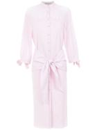Martha Medeiros Shirt Dress With Lace Detail - Pink & Purple