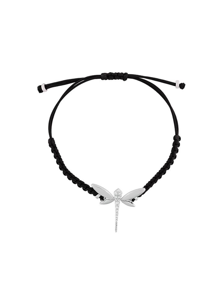 Anapsara 18kt White Gold Diamond Dragonfly Bracelet - Black