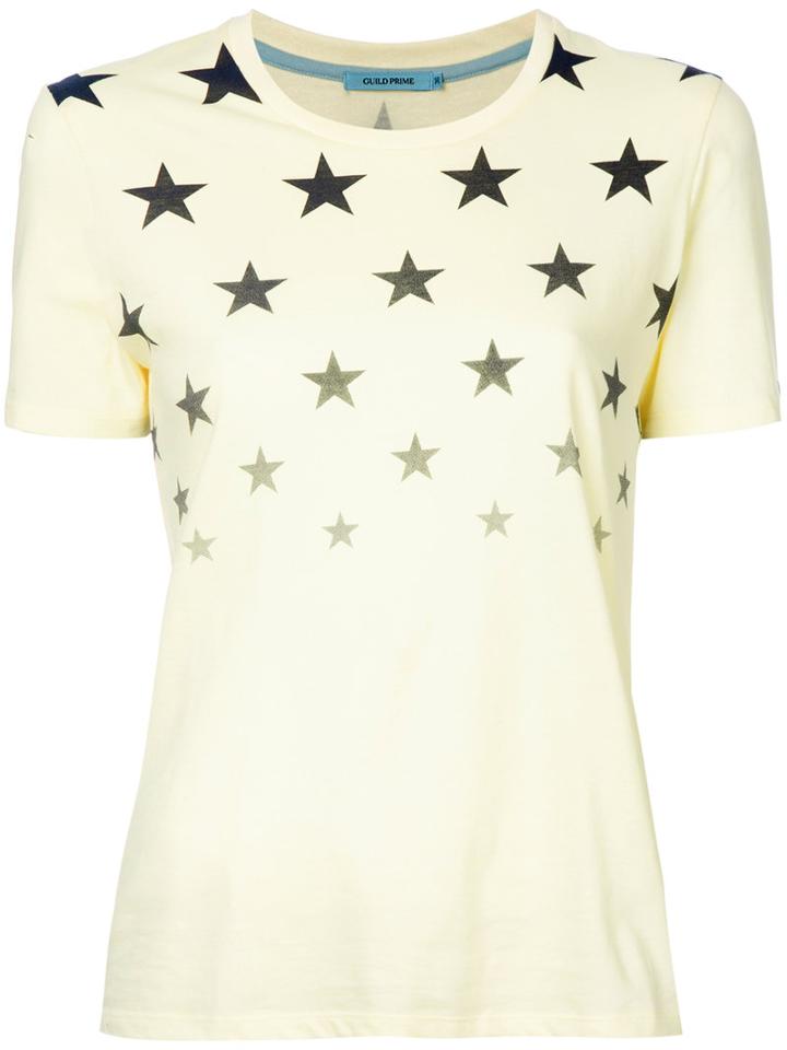 Guild Prime Star Print T-shirt, Women's, Size: 34, Yellow/orange, Cotton