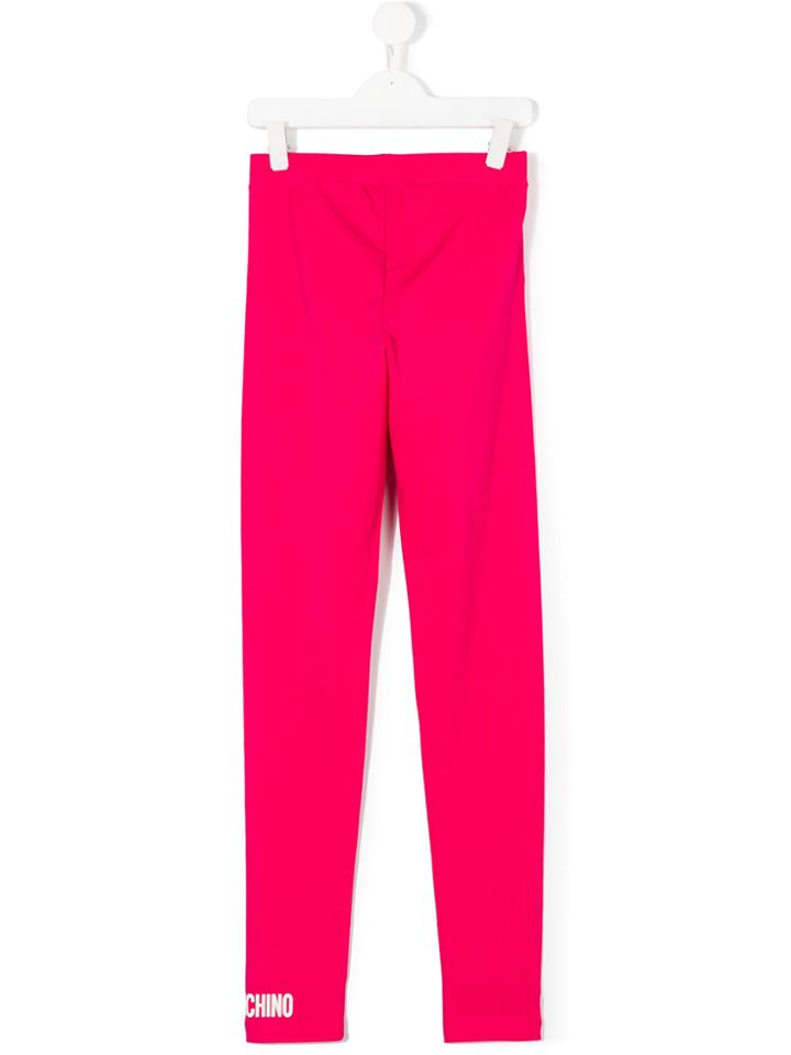 Moschino Kids Logo Printed Leggings - Pink & Purple