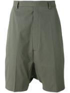 Rick Owens Drop-crotch Shorts, Men's, Size: 46, Grey, Cotton/rubber/cupro