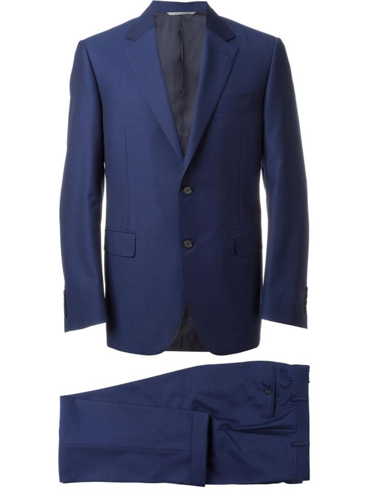 Canali Two Piece Suit, Men's, Size: 56, Blue, Cupro/mohair/wool