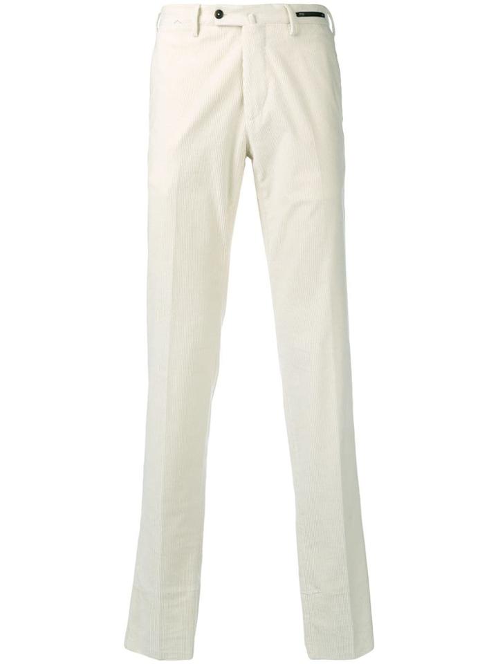 Pt01 Corduroy Fitted Trousers - White