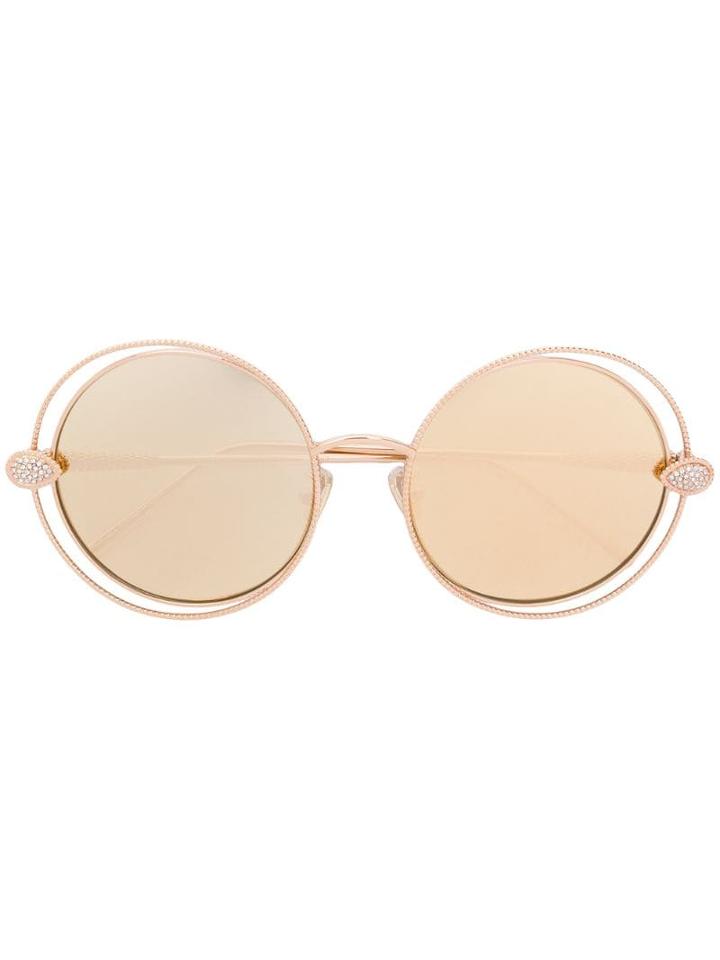 Boucheron Eyewear Swarovski Crystal-embellished Round Frame Sunglasses