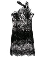 Ermanno Scervino Lace Asymmetric-neck Dress - Black