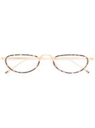 Thom Browne Eyewear Tortoiseshell Detail Glasses - Gold