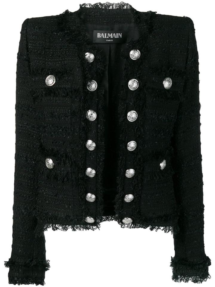Balmain Boucle Knit Jacket - Black