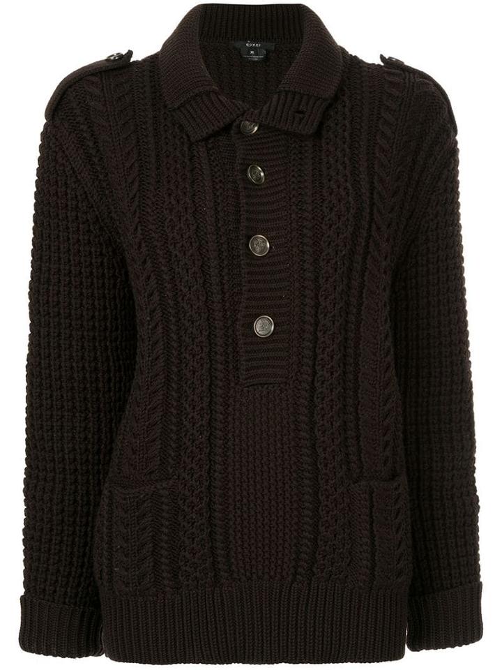 Gucci Pre-owned Cable Knit Jumper - Black