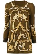 Hermès Vintage Long Printed Blouse - Brown