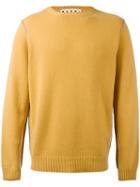 Marni Contrast Top Stitch Sweater, Men's, Size: 46, Yellow/orange, Cashmere