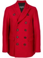 Dsquared2 - Classic Peacoat - Men - Cotton/polyamide/polyester/virgin Wool - 46, Red, Cotton/polyamide/polyester/virgin Wool