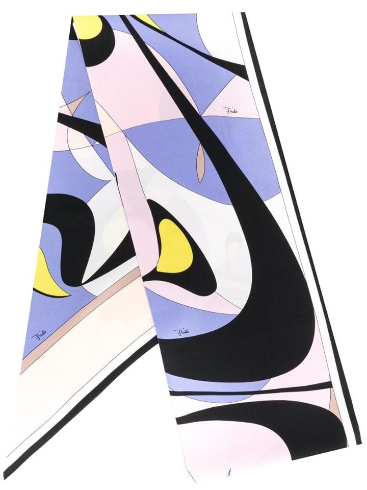 Emilio Pucci Alex Print Slim Silk Scarf - Purple