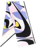 Emilio Pucci Alex Print Slim Silk Scarf - Purple