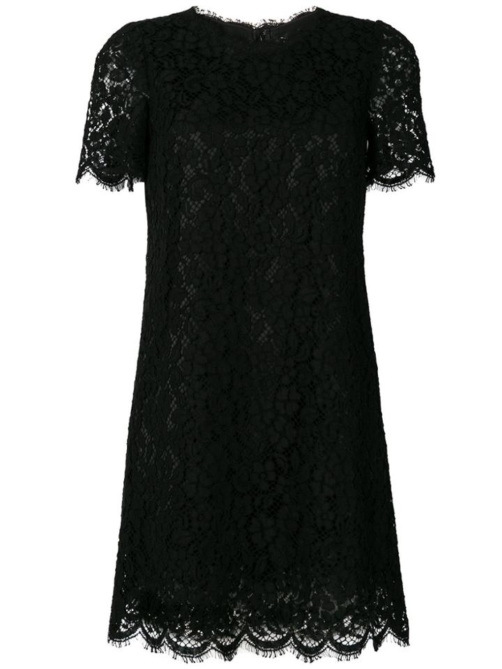 Dolce & Gabbana Lace Shift Dress - Black