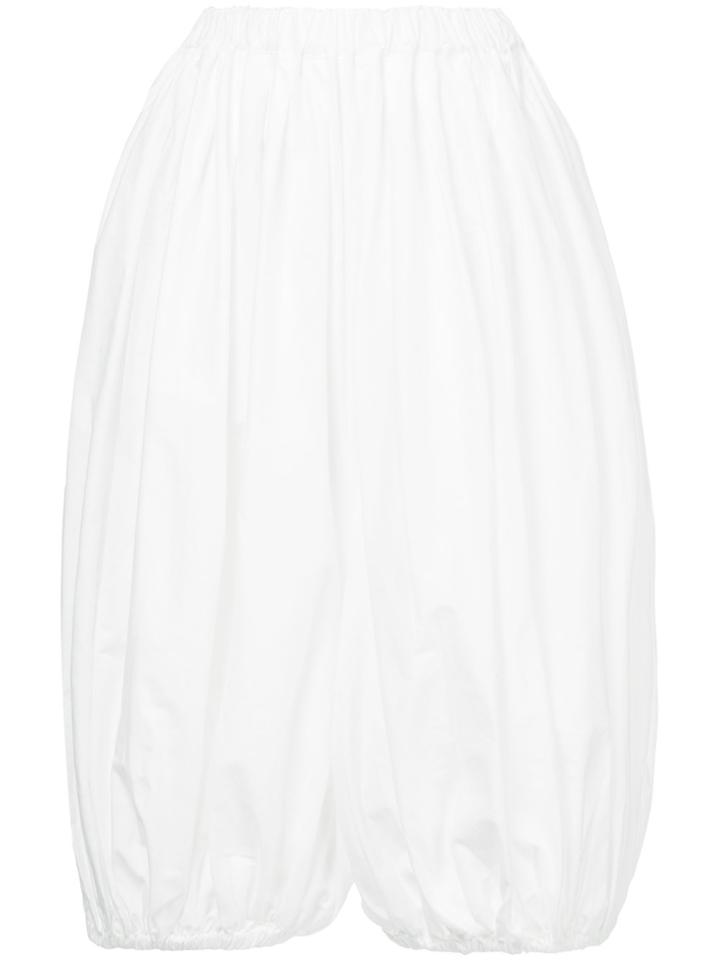 Junya Watanabe Pleated Cropped Wide Leg Trousers - White