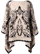 Etro Embroidered Knitted Cape - Nude & Neutrals