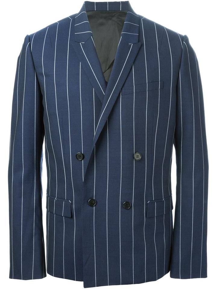 Juun.j Double Breasted Pin Stripe Blazer