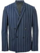 Juun.j Double Breasted Pin Stripe Blazer