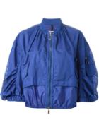 Moncler Pully Bomber Jacket, Women's, Size: 2, Blue, Polyester/polyamide