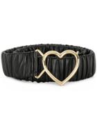 Dolce & Gabbana Heart Buckle Ruched Belt - Black