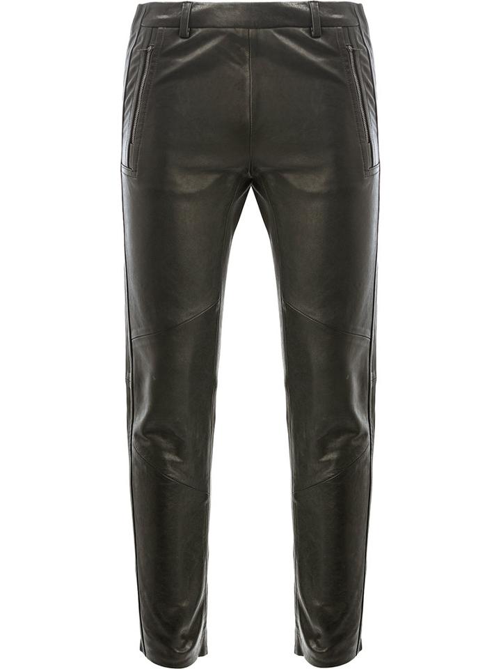 Ilaria Nistri - Cropped Trousers - Women - Linen/flax/lamb Skin/cupro - 42, Black, Linen/flax/lamb Skin/cupro