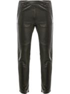 Ilaria Nistri - Cropped Trousers - Women - Linen/flax/lamb Skin/cupro - 42, Black, Linen/flax/lamb Skin/cupro