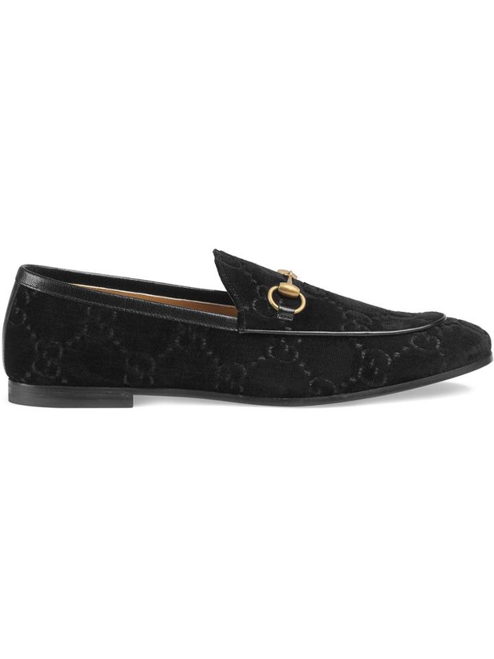 Gucci Gucci Jordaan Gg Velvet Loafers - Black