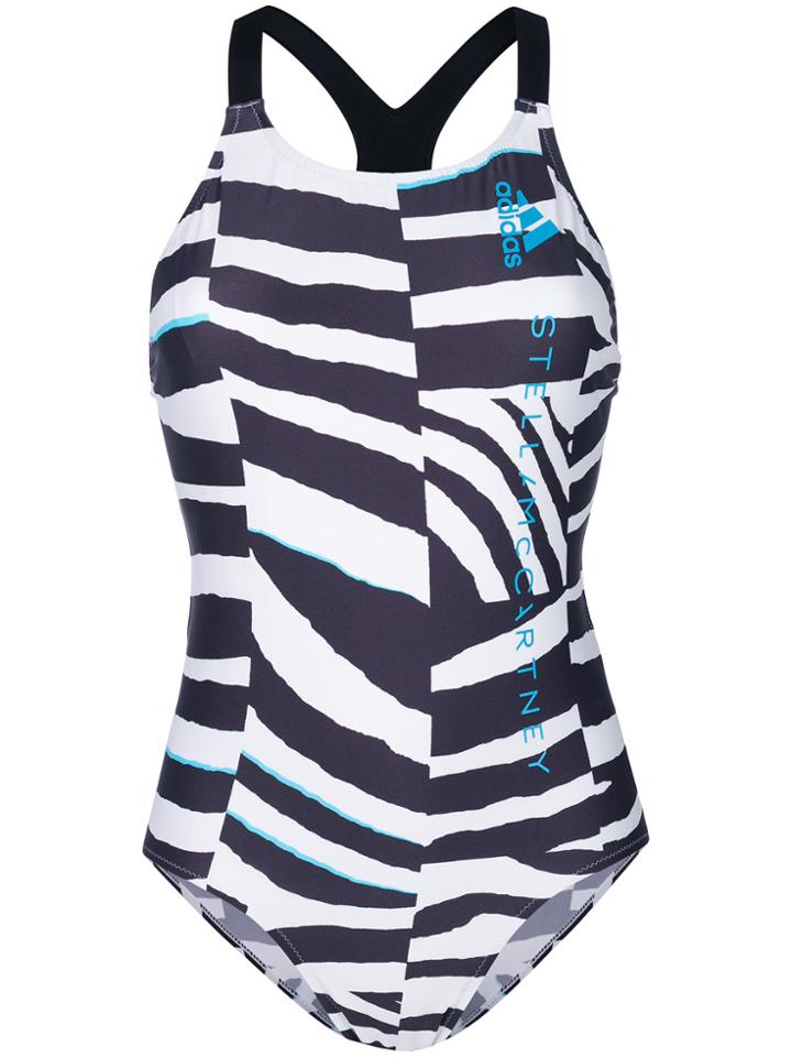 Adidas By Stella Mccartney Zebra Print Swimsuit - White