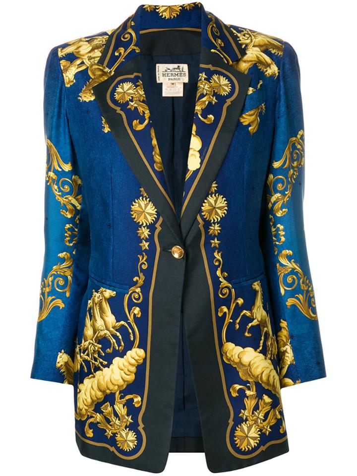 Hermès Vintage Cosmos Print Jacket - Blue