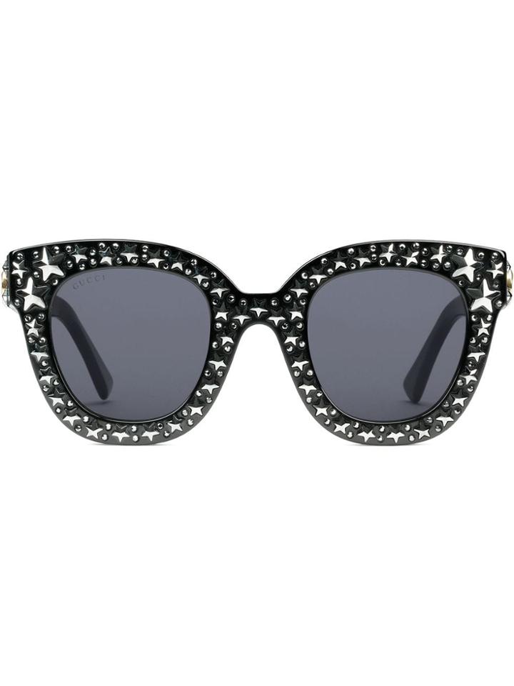 Gucci Star Embellished Sunglasses - Black