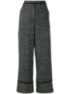 Pringle Of Scotland Turn Up Wide Leg Trousers - Black