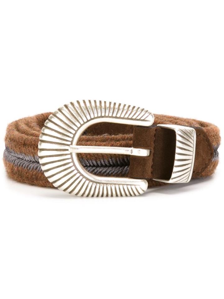 Eleventy Woven Belt, Men's, Size: 85, Brown, Suede/cotton