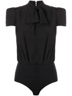Elisabetta Franchi Bow Tie Bodysuit - Black