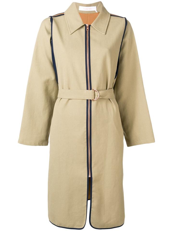 See By Chloé Belted Shirt Coat - Green