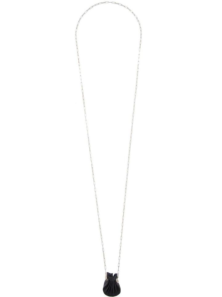 Ma+ Pleated Pendant Long Necklace, Adult Unisex, Metallic