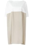 Stefano Mortari Two-tone Dress, Women's, Size: 40, White, Cotton/spandex/elastane