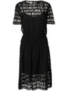 Love Moschino Branded Smock-waist Dress - Black