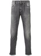 Represent Frayed Hem Tapered Jeans - Grey